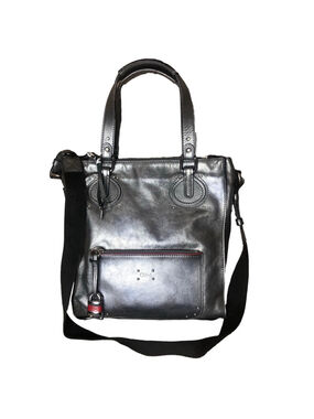MR CHLOE Paddington Bag Silver Leather Tote Padlock Key Crossbody Shoulder Strap